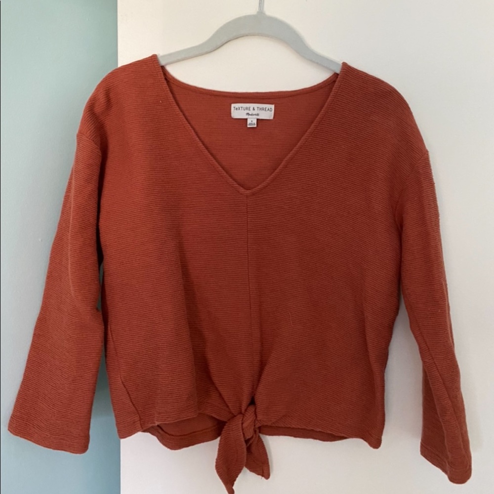 MADEWELL Orange Blouse with Tie